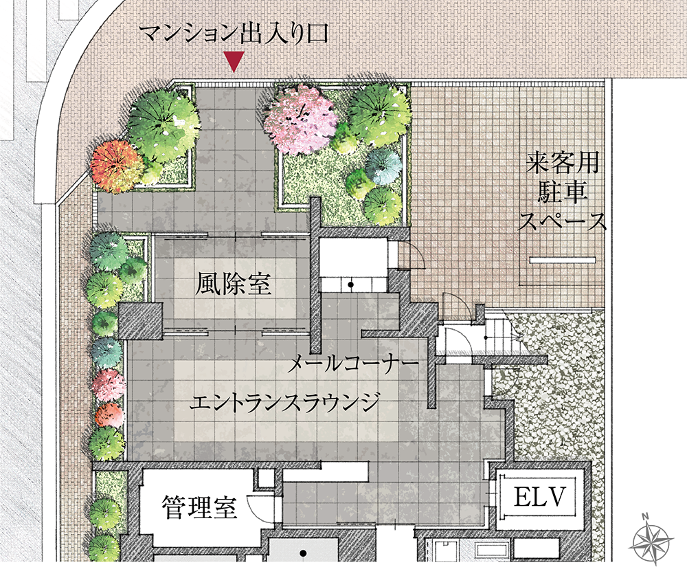 1階敷地配置イラスト